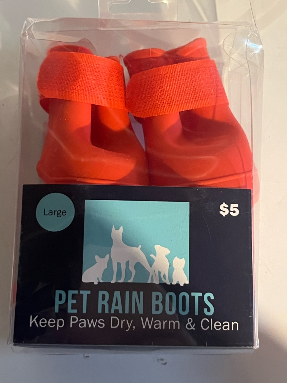 Red Pet Rain Boots - Large
